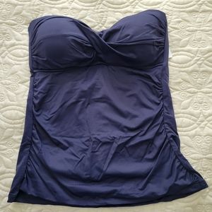4/$15 SALE Anne Cole | Bavy Blue Shirred Side Tankini Swim Top Medium New